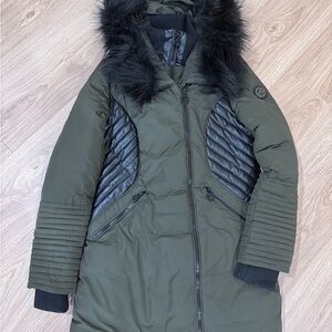 Noize Olive Green Ski Jacket with Black Accents